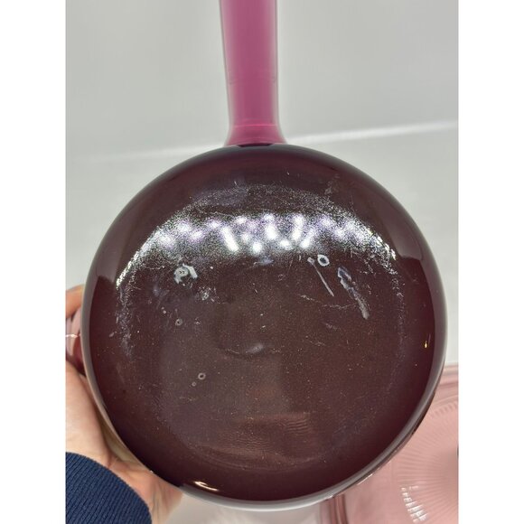 VTG Corning Visions Cranberry Pour Spout 1L Non Stick Teflon Sauce Pan with Lid - Picture 9 of 10